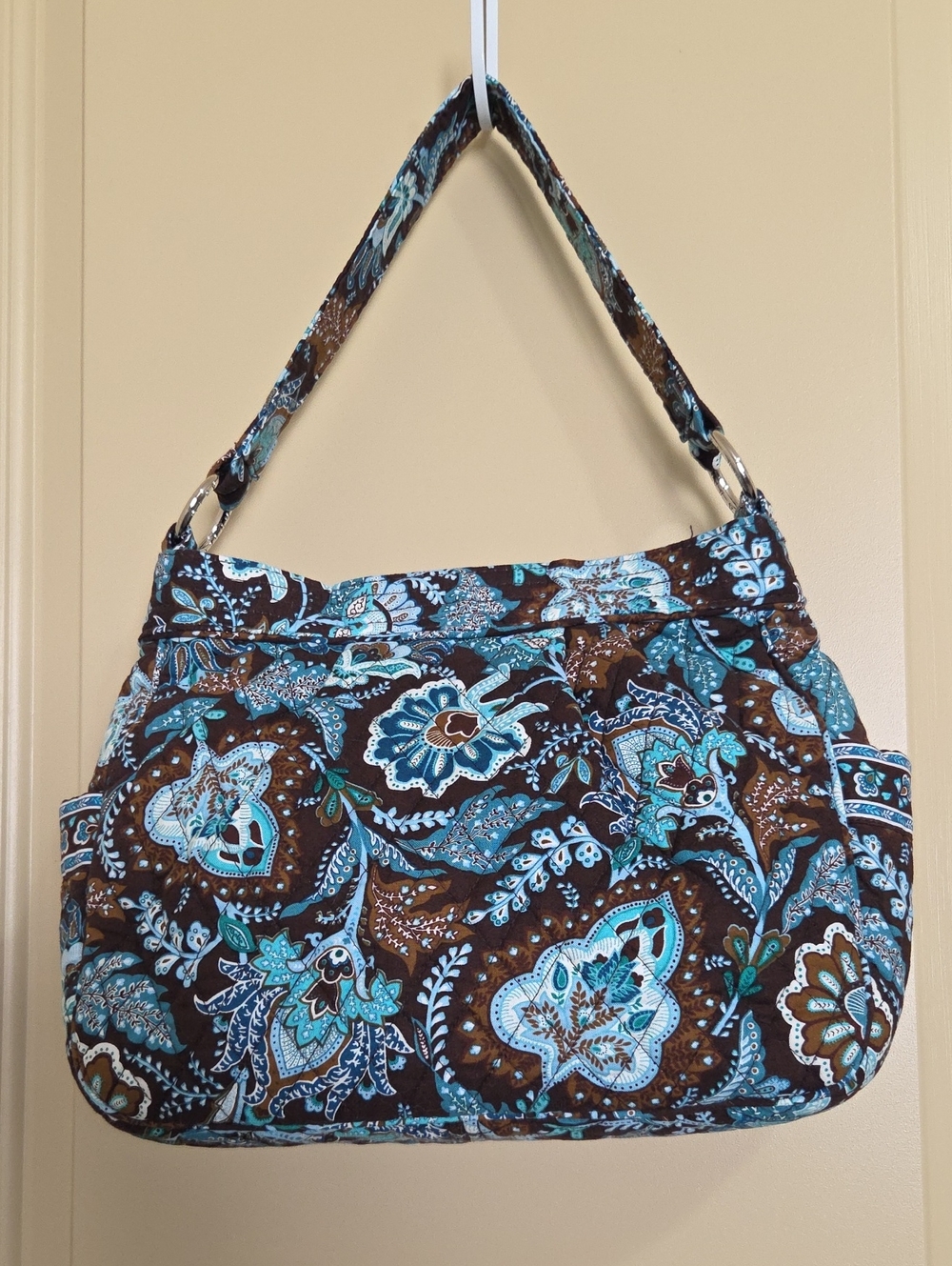 Vera Bradley Retired Blue Paisley Quilted Shoulder Bag - Picture 14 of 14